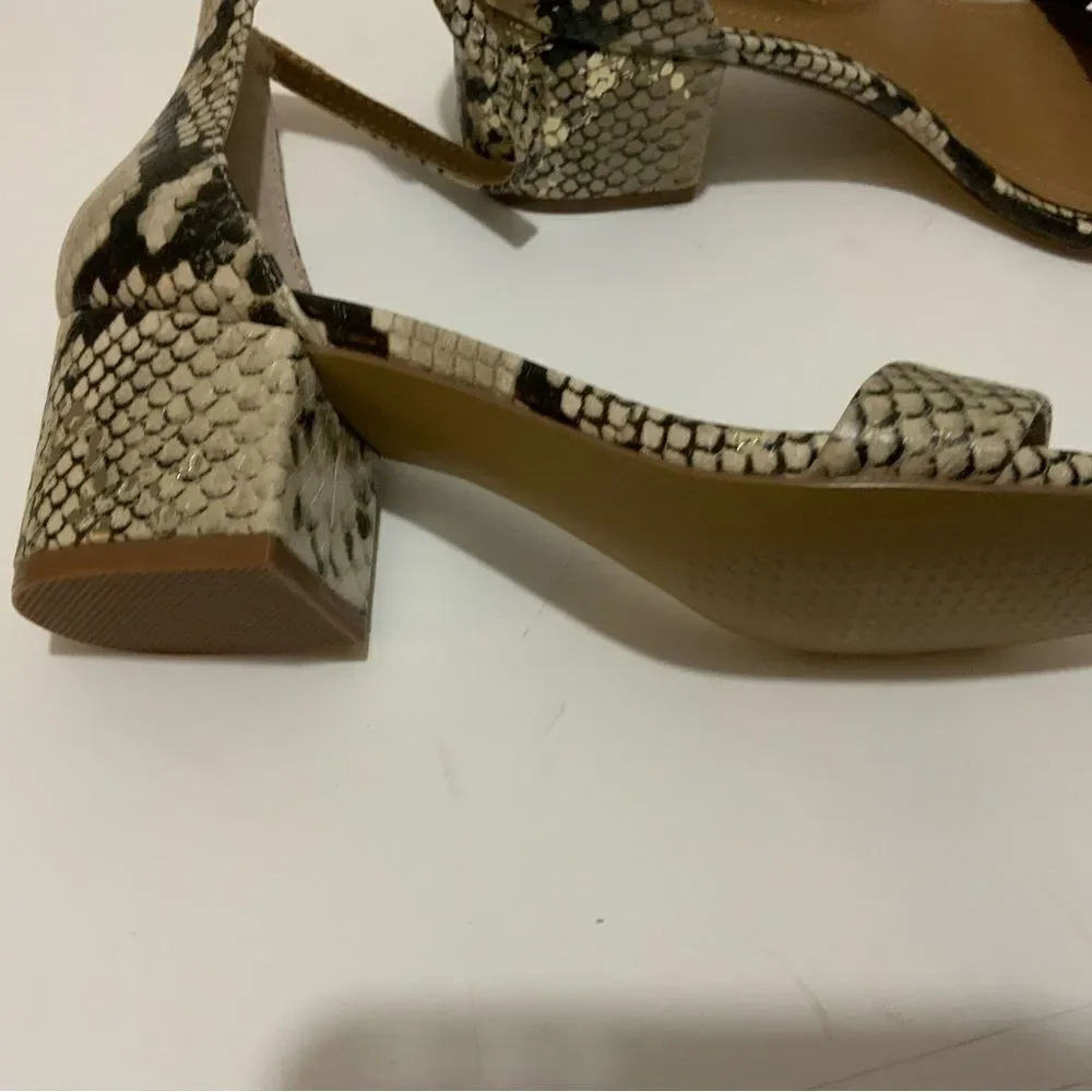 Steve Madden Irenee Snake Print Block Heel Sandals​ size 6 M New
